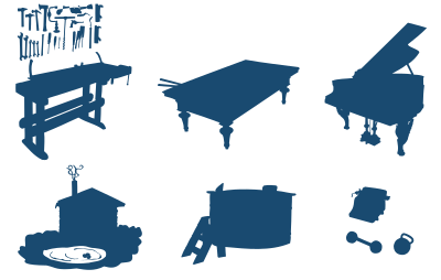 Hobby silhouettes clipart