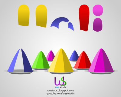 Holi with multiple colors clipart