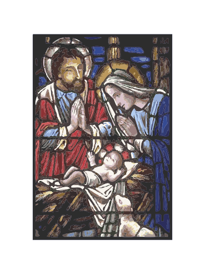 Holy Family in Stained Glass clipart