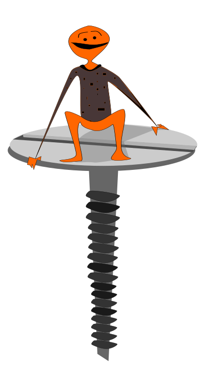 Hombre tirafondo sonrie clipart