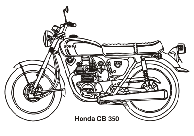 Honda CB 350, year 1969 clipart