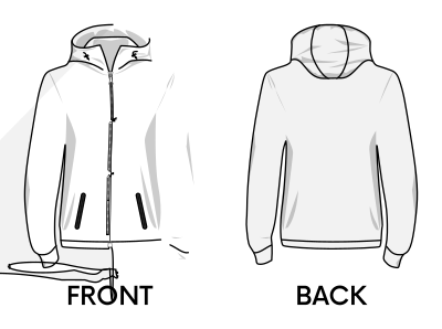 Hoodie sweatshirt template clipart
