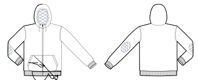 Hoodie template clipart