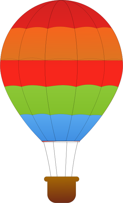Horizontal Striped Hot Air Balloons clipart