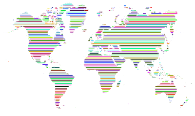 Horizontal World Map Slices Prismatic clipart