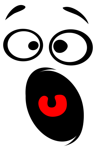 Horrified Smiley Face Silhouette clipart