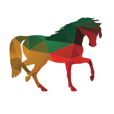 Horse silhouette low-poly pattern clipart