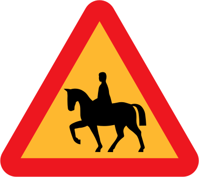 Horserider roadsign clipart
