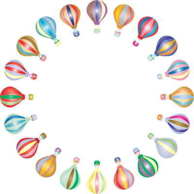 Hot Air Balloon By Karen Arnold Frame Prismatic clipart