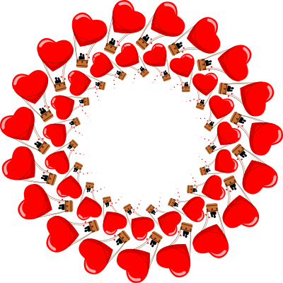 Hot Air Balloon Lovers Frame 2 clipart
