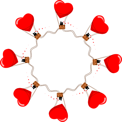 Hot Air Balloon Lovers Frame clipart