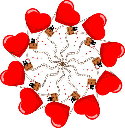Hot Air Balloon Lovers Mandala clipart