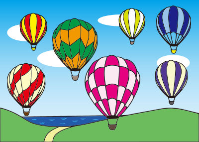 Hot Air Balloon Scene clipart