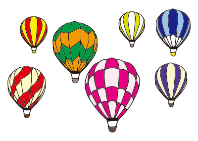 Hot Air Balloon Scene Minus Background clipart