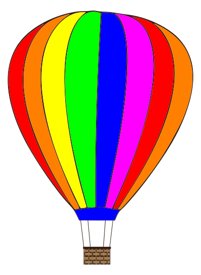 Hot Air Balloon with saturated colors clipart