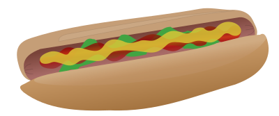 Hot Dog with Ketchup Mustard Relish clipart