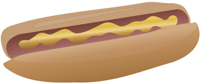 Hot dog with mustard clipart
