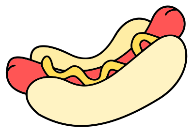 Hotdog - colour clipart