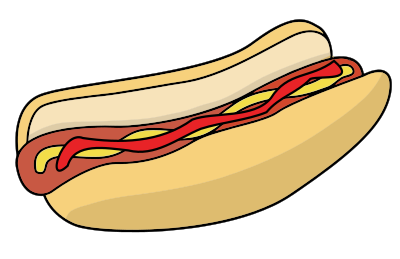 Hotdog with Ketchup clipart