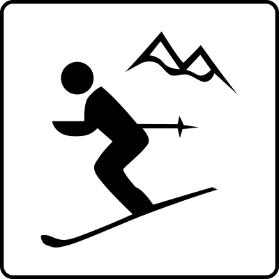 Hotel Icon Near Ski Area clipart