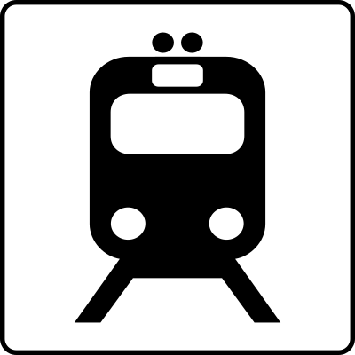 Hotel Icon Near Transit Stop clipart
