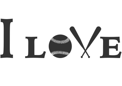 I LOVE BASEBALL clipart
