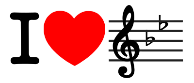 I love music (I heart Bflat) clipart