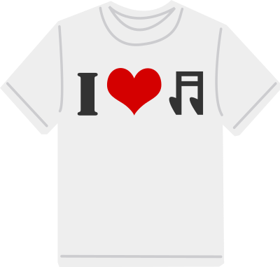 I Love music T-shirt clipart