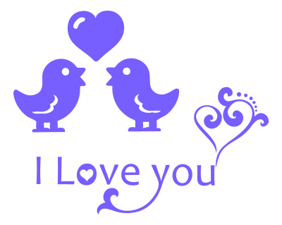 I Love You Typography clipart