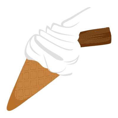 Ice Cream Cone With Chocolate Biscuit clipart