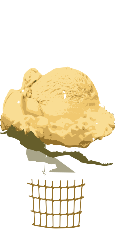 Ice cream cone with fudge and cherry clipart