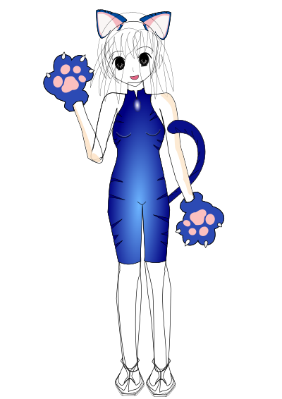 Icecat girl manga clipart