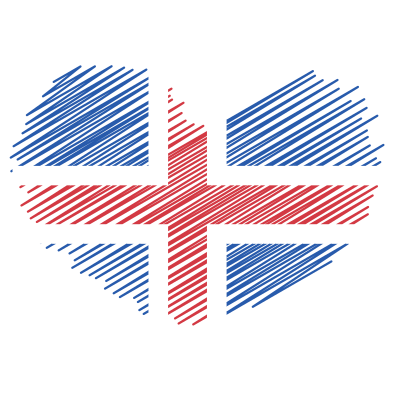 Iceland flag heart clipart