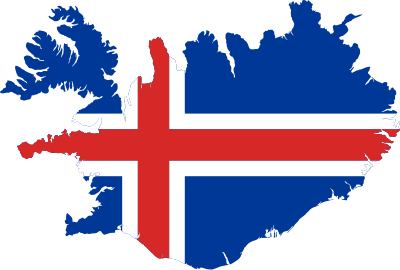 Iceland Flag Map clipart