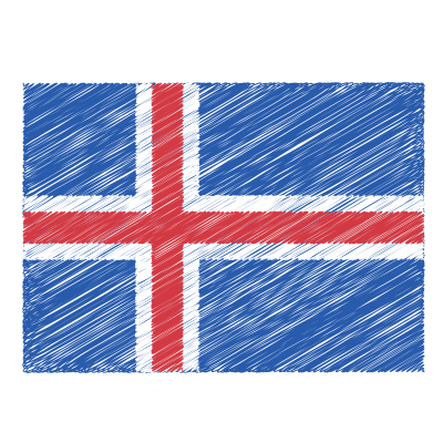 Iceland flag scribble effect clipart