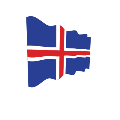 Iceland waving flag clipart