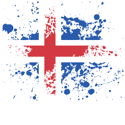 Icelandic flag paint splatter pattern clipart