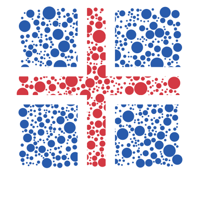 Icelandic flag with dotted pattern clipart