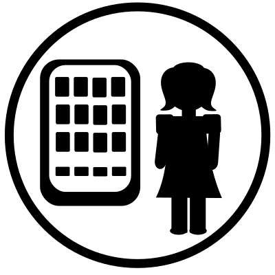Icon - Circle Woman - cellphone/tablet clipart