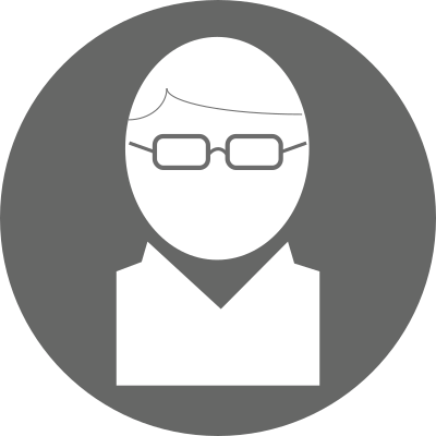 Icon: Glasses Hair Part White on Grey clipart