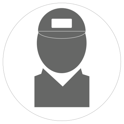 Icon: Installer / Technician Icon - Grey on White with light outline clipart