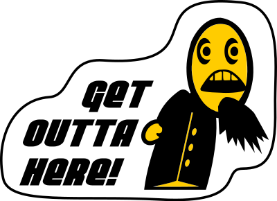 Icon Sticker - Get Outta Here clipart