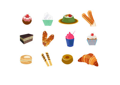 Icons Dessert from around the world clipart
