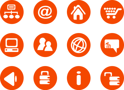Icons orange web candy clipart