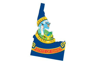 Idaho State Outline with Flag Background clipart