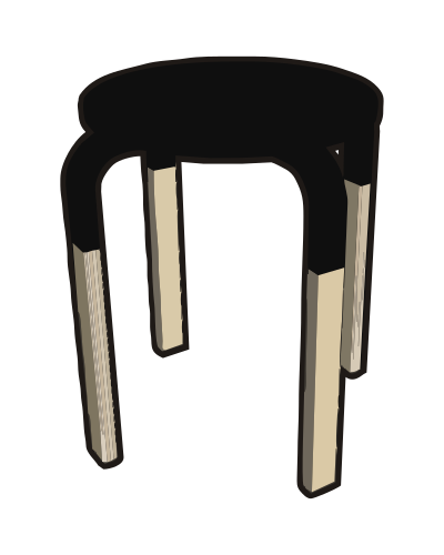 Ikea stuff - Frosta stool, half black clipart