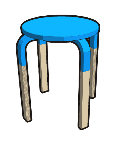 Ikea stuff - Frosta stool, half cyan clipart