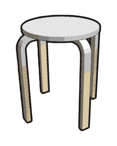 Ikea stuff - Frosta stool, half gray clipart