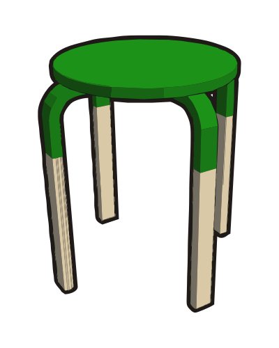 Ikea stuff - Frosta stool, half green clipart