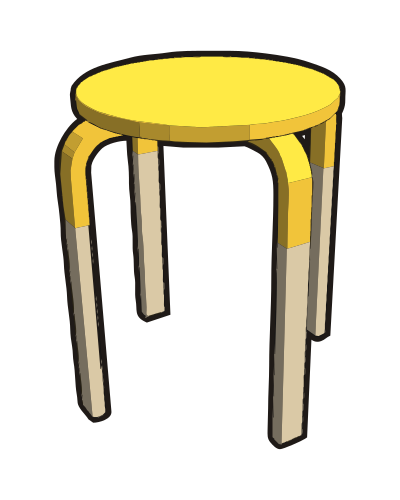 Ikea stuff - Frosta stool, half yellow clipart